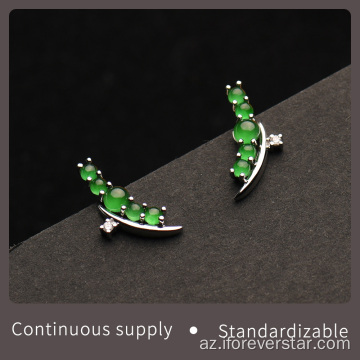 Cazibədar ən yüksək səviyyəli orijinal jadeite jade stud sırğalar